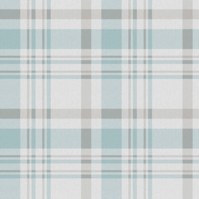 papel de parede xadrez escocês cor azul turquesa, cinza e branco acinzentado