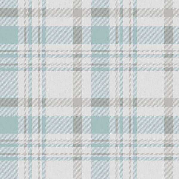 papel de parede xadrez escocês cor azul turquesa, cinza e branco acinzentado