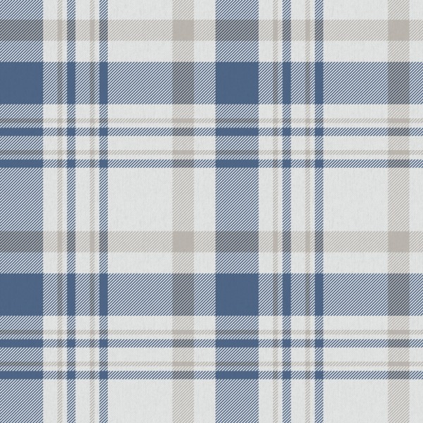papel de parede xadrez escocês cor azul marinho, bege e branco acinzentado