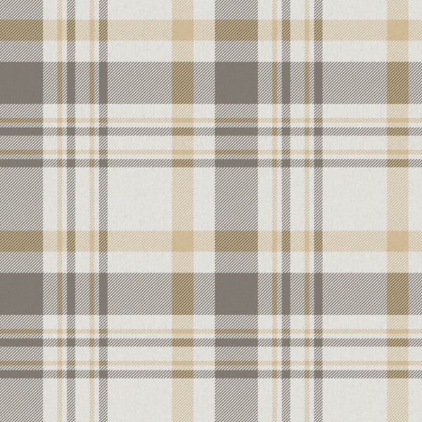paper pintat amb quadres escocesos de color gris, ocre i blanc grisenc