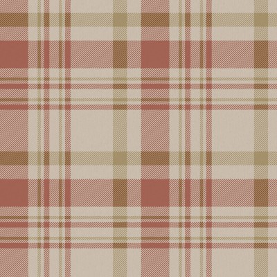 papel pintado con cuadros escoceses de color terracota y ocre