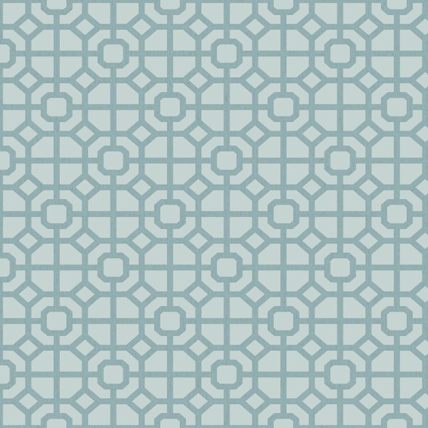 Papel pintado mosaico con formas geométricas color azulado