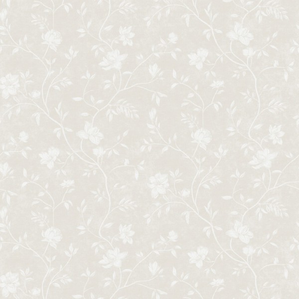 papel pintado floral romántico que contiene magnolias de color blanco con un fondo beige claro.