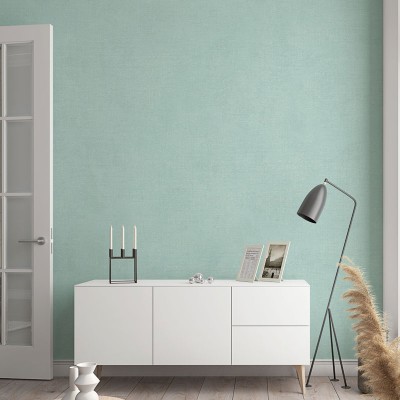 papel de parede texturizado suave em uma cor verde turquesa.