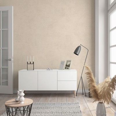 papel de parede texturizado suave em uma cor bege laranja. 2