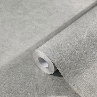 papel de parede texturizado suave em uma cor verde acinzentado.