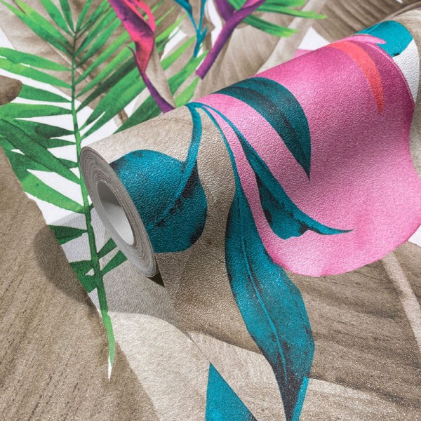 Papel de parede TROPICAL COM FLORES... Papel de parede TROPICAL COM FLORES...