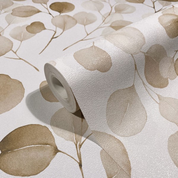 papel pintado con hojas efecto acuarela de color marrón. papel pintado con hojas efecto acuarela de color marrón.