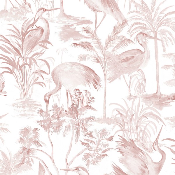papel de parede tropical com flamingos cor rosa.
