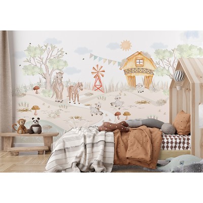 Mural Infantil Aventuras na Quinta VCAG-083 Mural Infantil Aventuras na Quinta VCAG-083