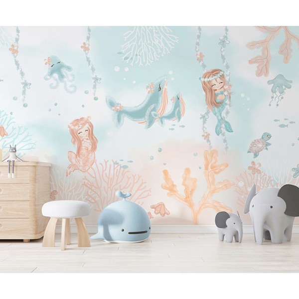 Mural Infantil Danza de Sirenas VCDS-080 Mural Infantil Danza de Sirenas VCDS-080