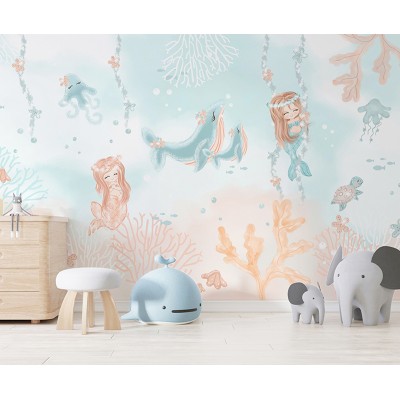 Mural Infantil Danza de Sirenas VCDS-080 Mural Infantil Danza de Sirenas VCDS-080