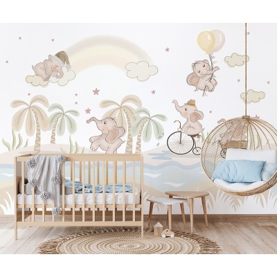 Mural Infantil Juego de Elefantes VCJE-078