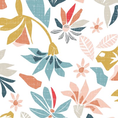 papel pintado con flores abstractas con formas geométricas  de color multi. papel pintado con flores abstractas con formas geométricas  de color multi.