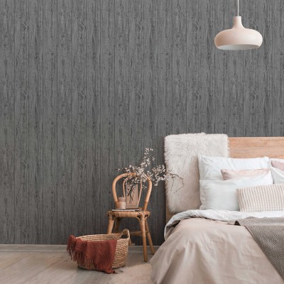 papel de parede madeira cinza escuro com textura
