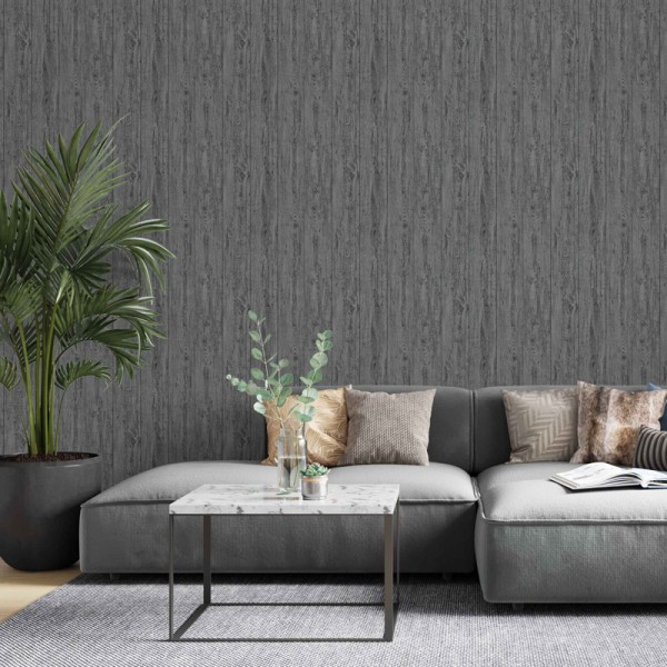 papel pintado madera gris oscura con textura