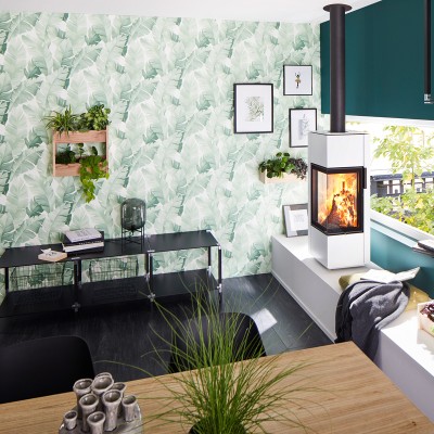 paper pintat fulles tropicals verdes 2