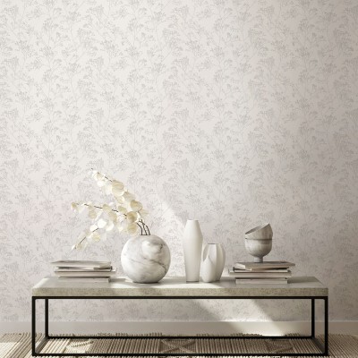 papel de pared ramos cor bege perla