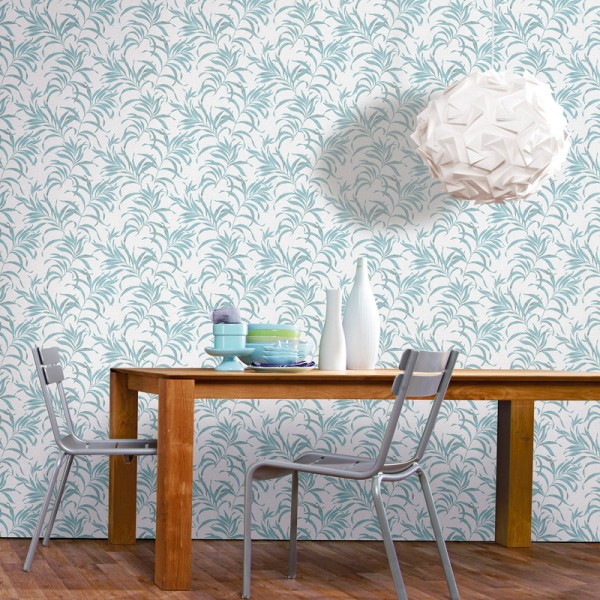 Paper pintat fulles turquesa blau