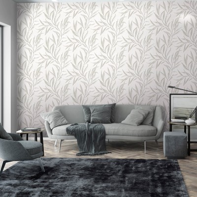 papel pintado hojas blanco perla beige papel pintado hojas blanco perla beige