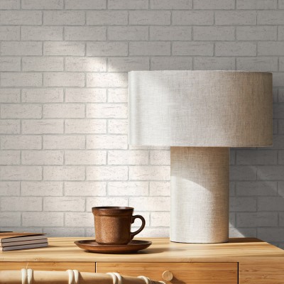papel pintado ladrillo blanco con textura 2