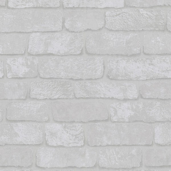 Papel de parede tijolo cinza