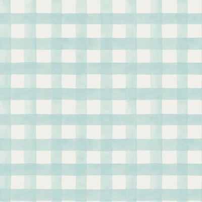 Papel pintado CUADROS ESCOCESES INFANTILES TURQUESA