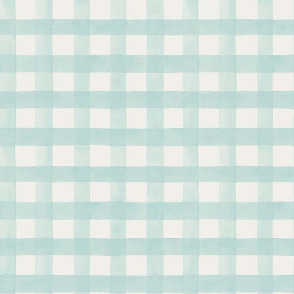 Papel pintado CUADROS ESCOCESES INFANTILES TURQUESA