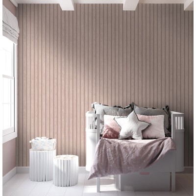 Papel de parede RIPAS DE MADEIRA ROSA 2