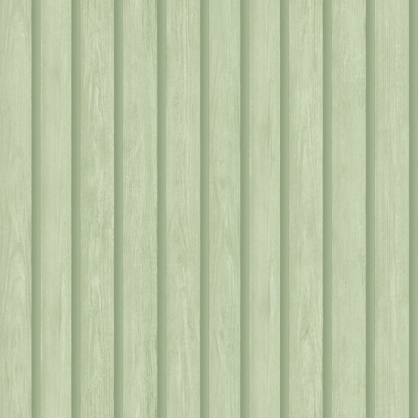 Papel pintado listones de madera verde