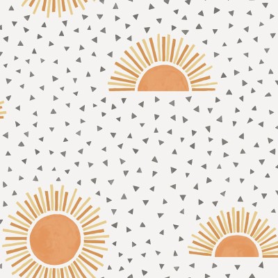 papel pintado infantil sol bohemio naranja