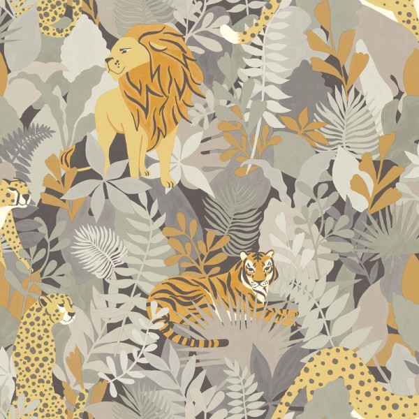 papel pintado animales selva beige