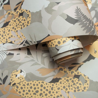 papel de parede animais selva bege