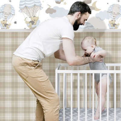 papel de parede xadrez escocês marrom