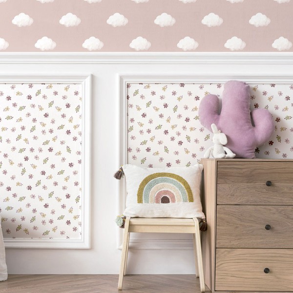 papel pintado nubes blancas con fondo rosa papel pintado nubes blancas con fondo rosa