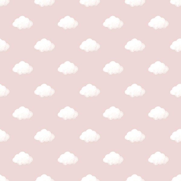 papel de parede nuvens brancas com fundo rosa