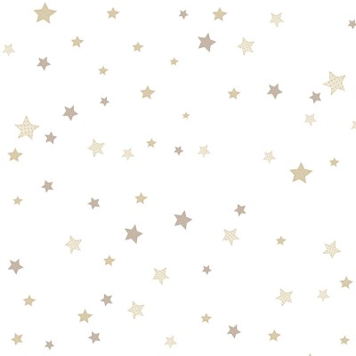 papel pintado estrellas marrón y beige