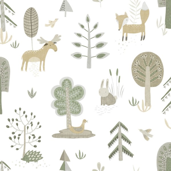 papel de parede animais na floresta verde