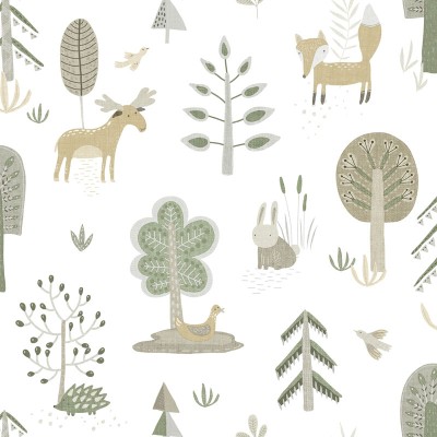 papel de parede animais na floresta verde