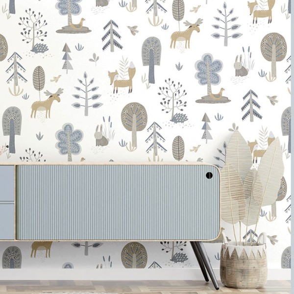 Paper pintat ANIMALS AL BOSC BLAU 14803