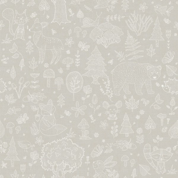 papel de parede floresta com fundo cinza
