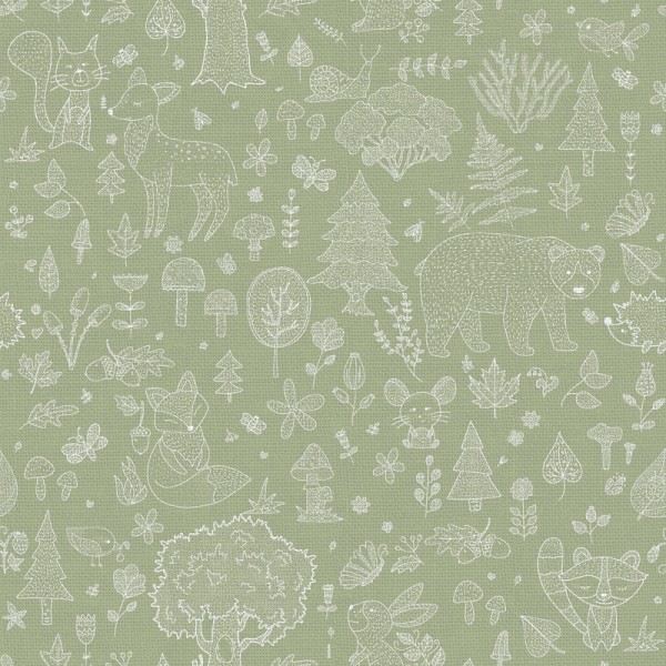 Papel Pintado Infantil Pequeñas Flores Braylynn Fondo Verde