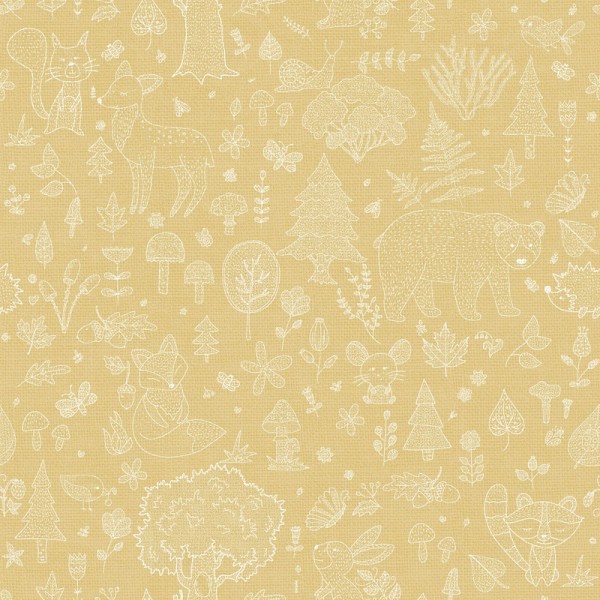 papel pintado bosque infantil marrón
