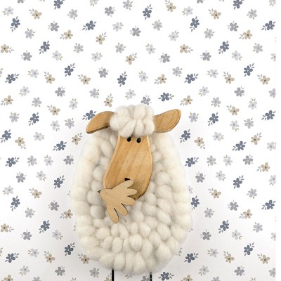 Papel pintado flores pequeñas azules y grises Papel pintado flores pequeñas azules y grises