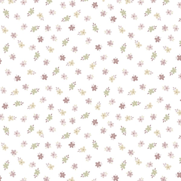 papel de parede flores pequenas rosa e verde