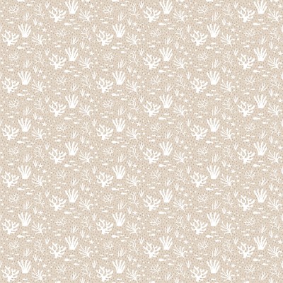 papel pintado corales con fondo beige