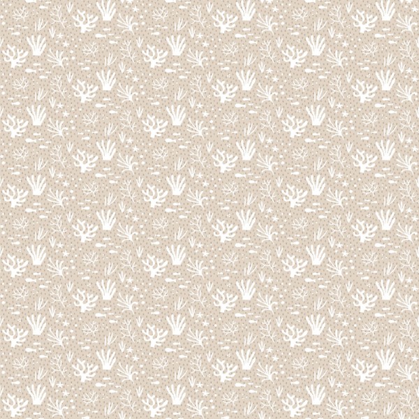 papel de parede corais com fundo bege