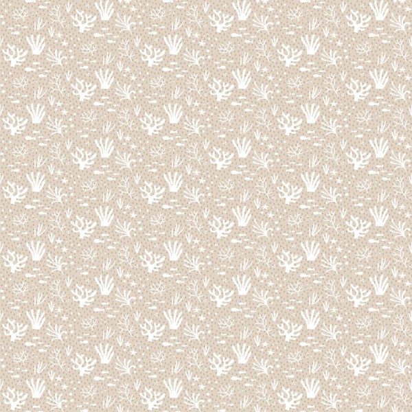 papel pintado corales con fondo beige