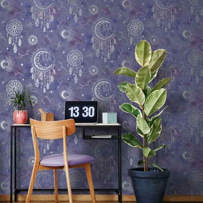 papel de parede do caçador dos sonhos lilas e azul 2
