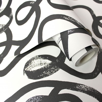 papel de parede juvenil rabisco preto